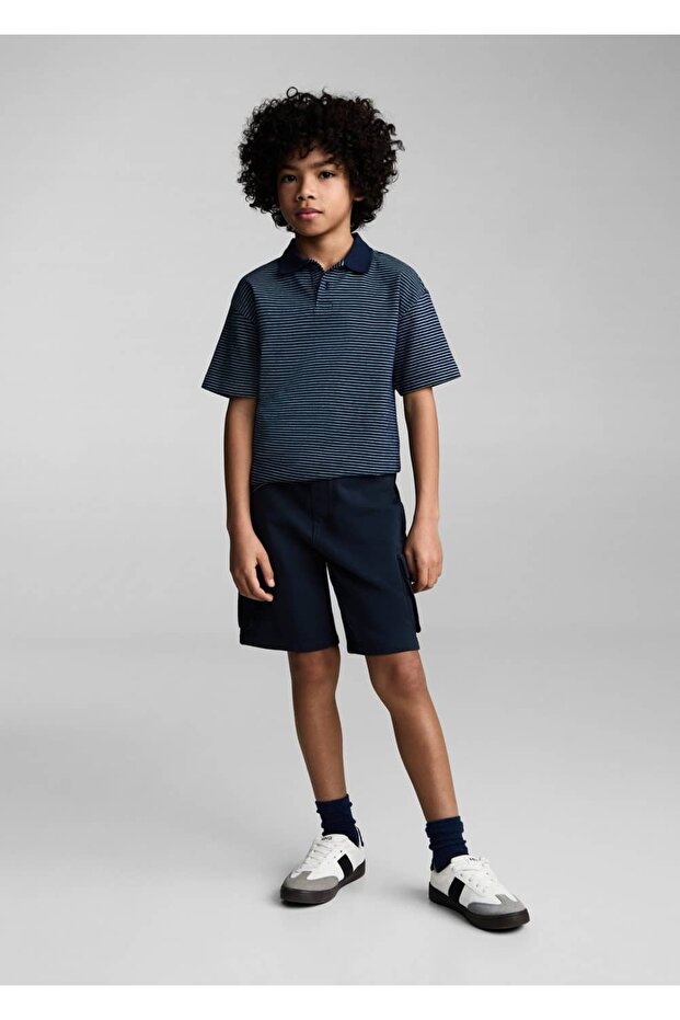 İp detaylı kargo bermuda şort - 2