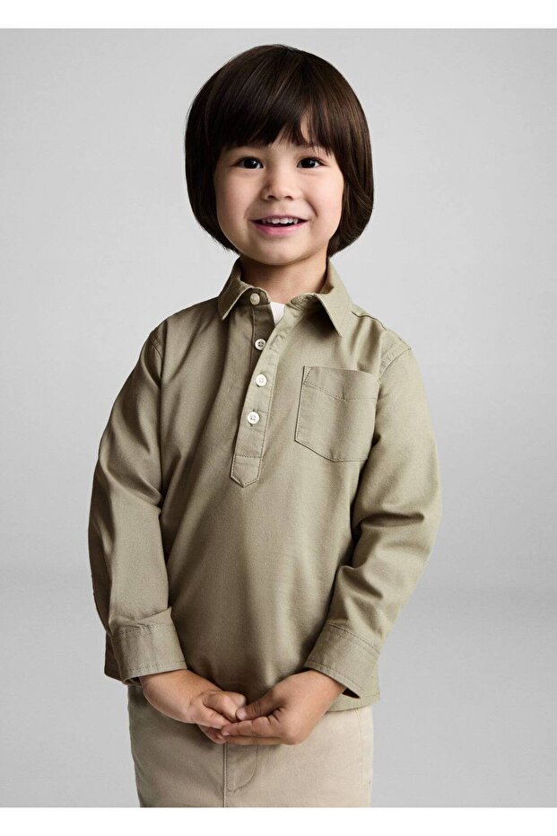 Polo Cut Cotton Shirt