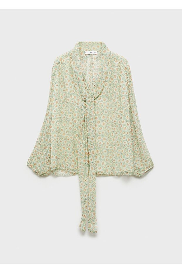 Bluse mit Blumenbündel-Detail - 3