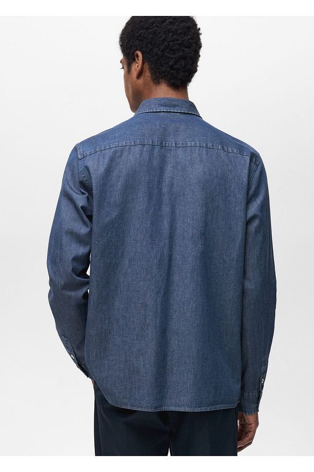 %100 pamuklu chambray gömlek - 4