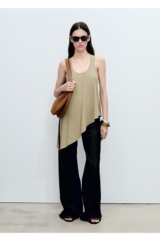 Asimetrik lyocell bluz - 2