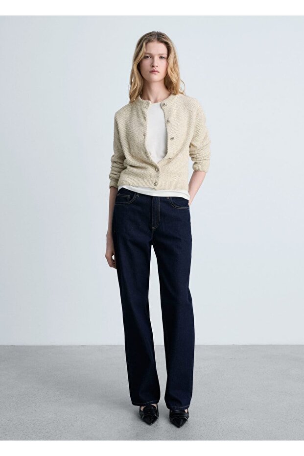 Düğmeli kalın triko ceket - 2