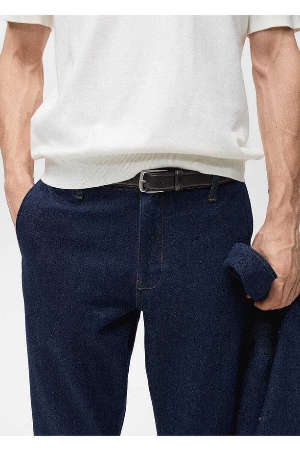 Regular kesim koyu yıkama jean pantolon - 8