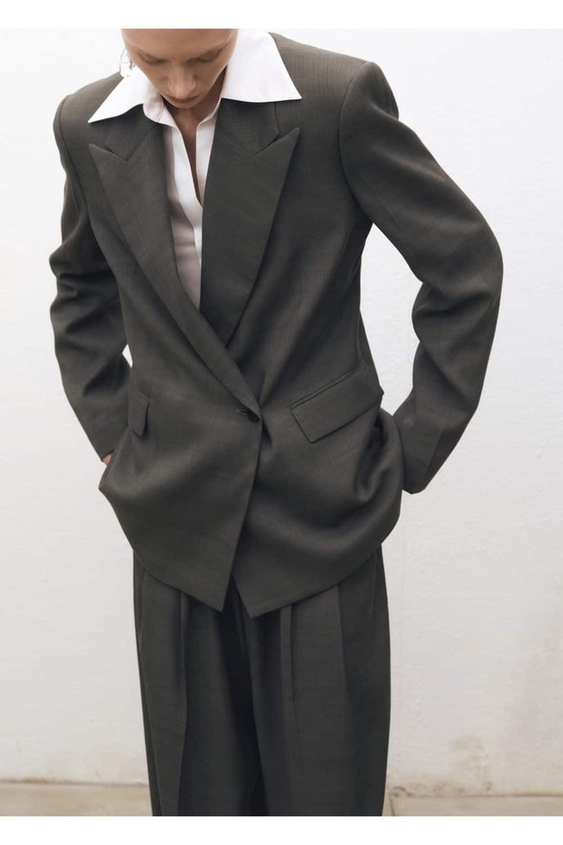 Oversize kruvaze blazer ceket - 1