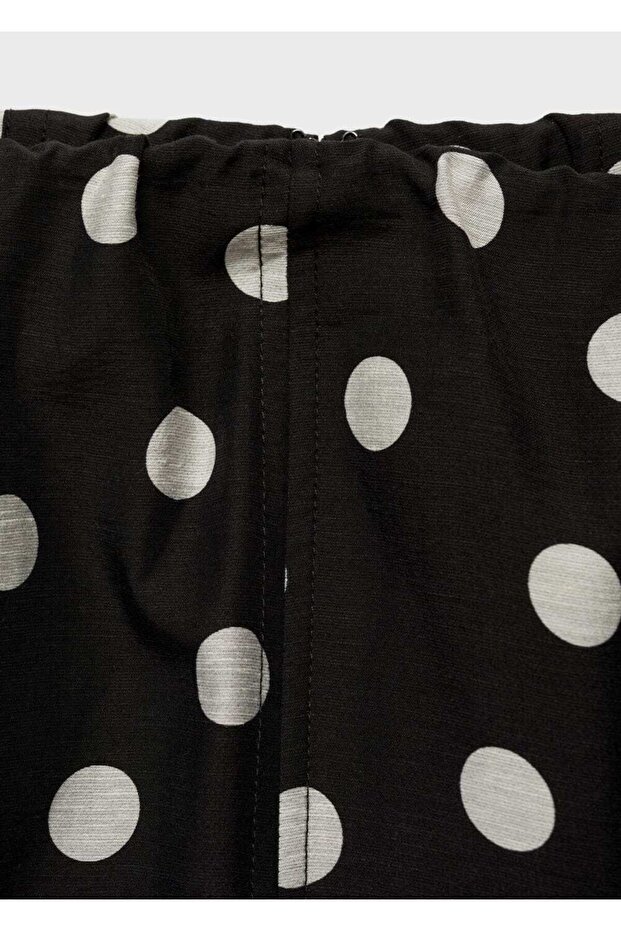 Straplez Puantiyeli Elbise - 7