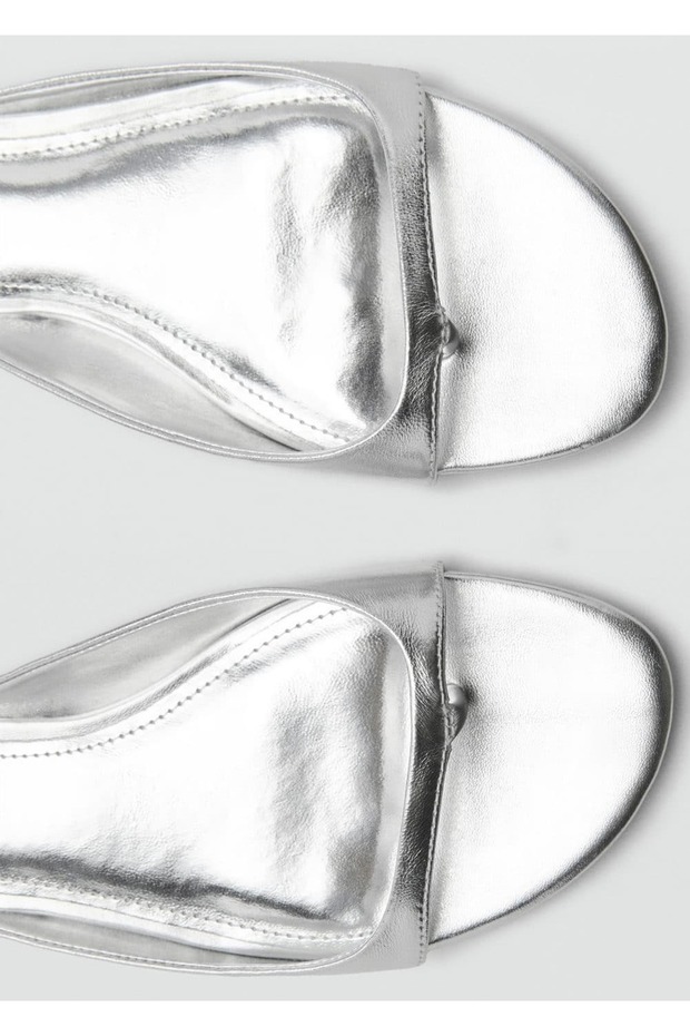 Metalik deri sandalet - 4