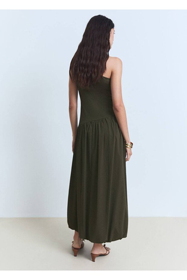 Asimetrik Kabarık Elbise - 4