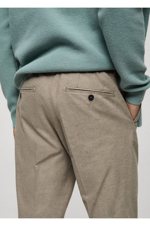 Regular kesim flanel pantolon - 5