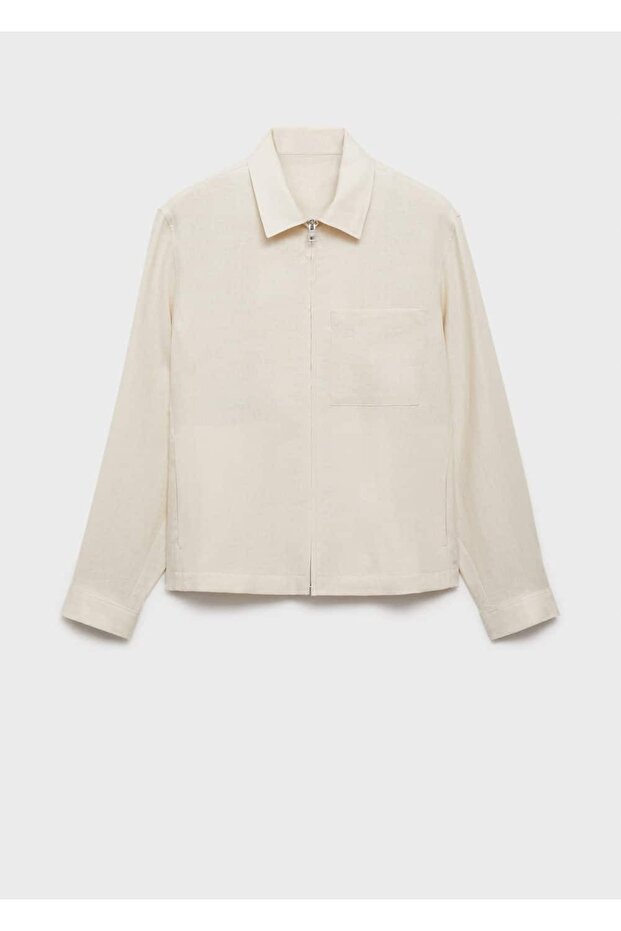 100% Linen Zipper Jacket - 3