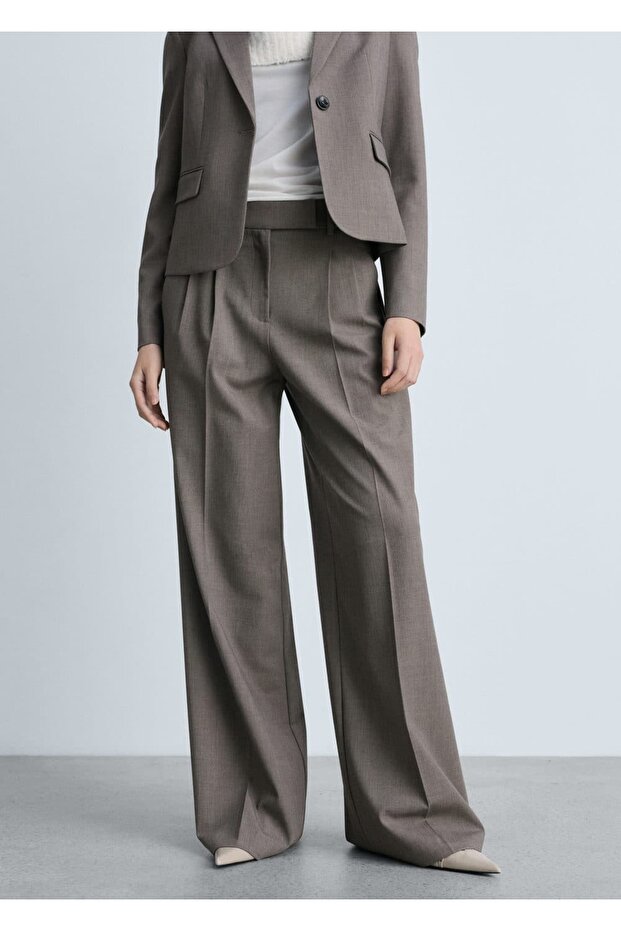 Wideleg kumaş pantolon - 1