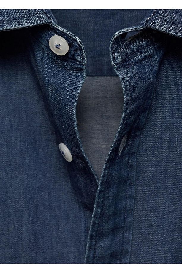 %100 pamuklu chambray gömlek - 7