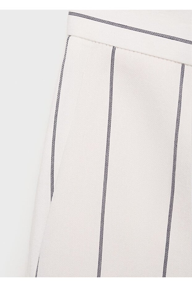 Çizgili kumaş pantolon - 8