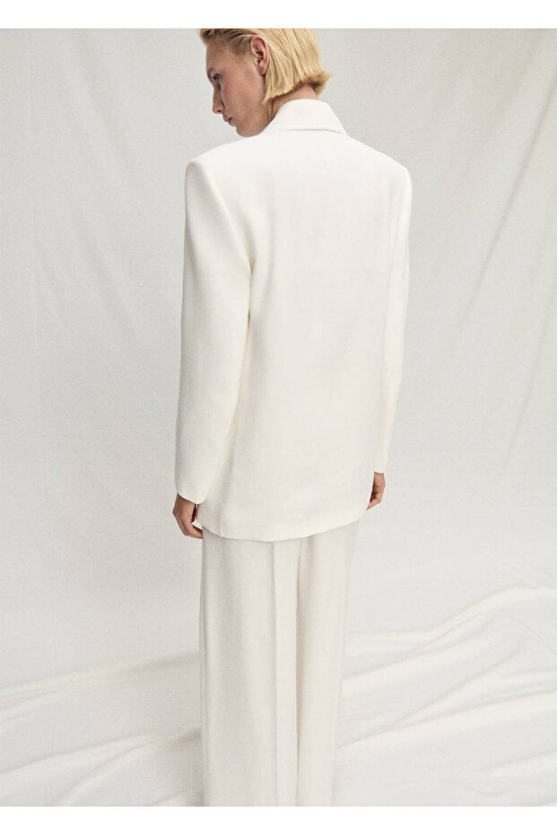 Çift Düğmeli Lyocell Blazer Ceket - 4
