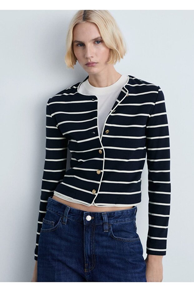 Striped Knitted Cardigan