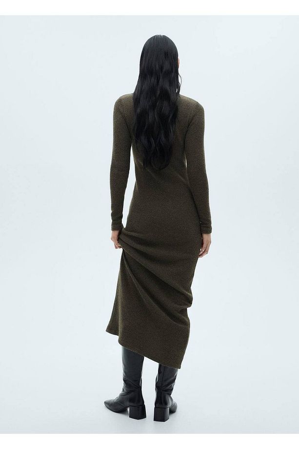 Balıkçı yaka triko elbise - 4