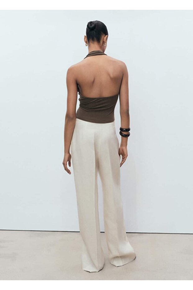 Halter yaka kruvaze bluz - 4