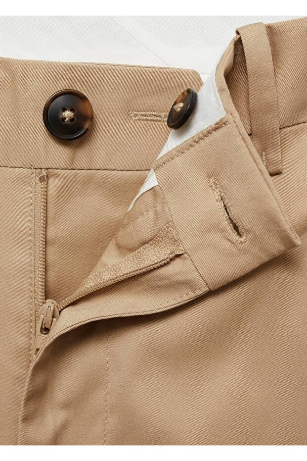 Regular kesim kalıplı pamuklu pantolon - 7