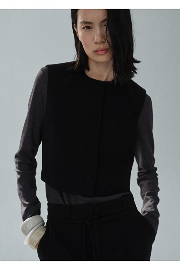 Düğmeli takım yelek - 1