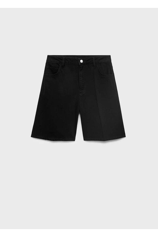 Yüksek Belli Bermuda Denim Şort - 3