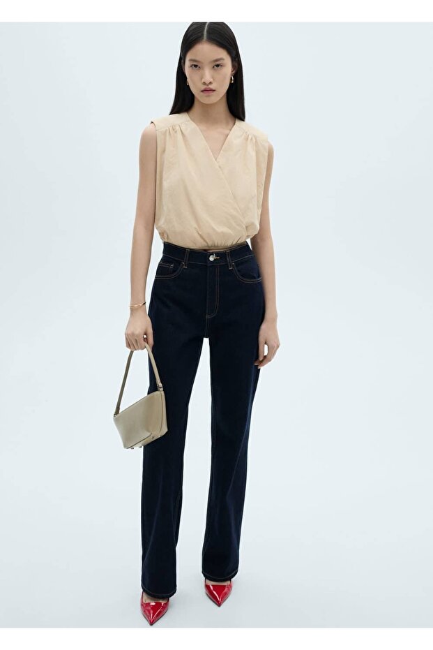 Baumwollbluse mit Raffdetails - 5