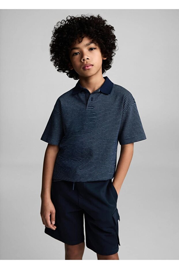 İp detaylı kargo bermuda şort - 1