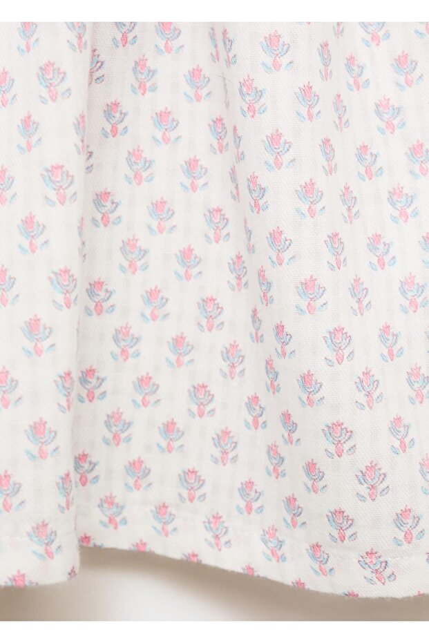 Fırfırlı işlemeli bluz - 4