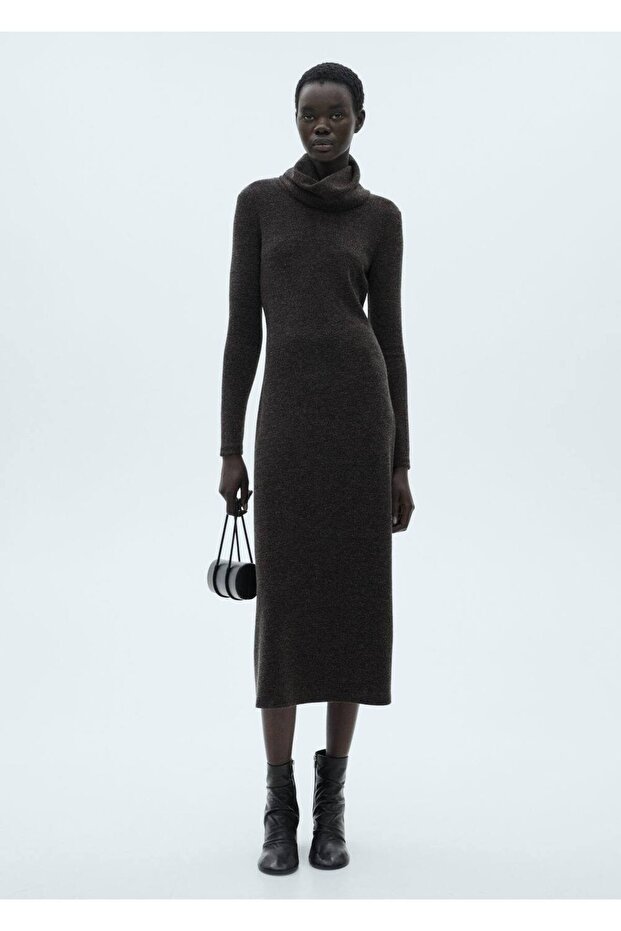 Balıkçı yaka triko elbise - 2