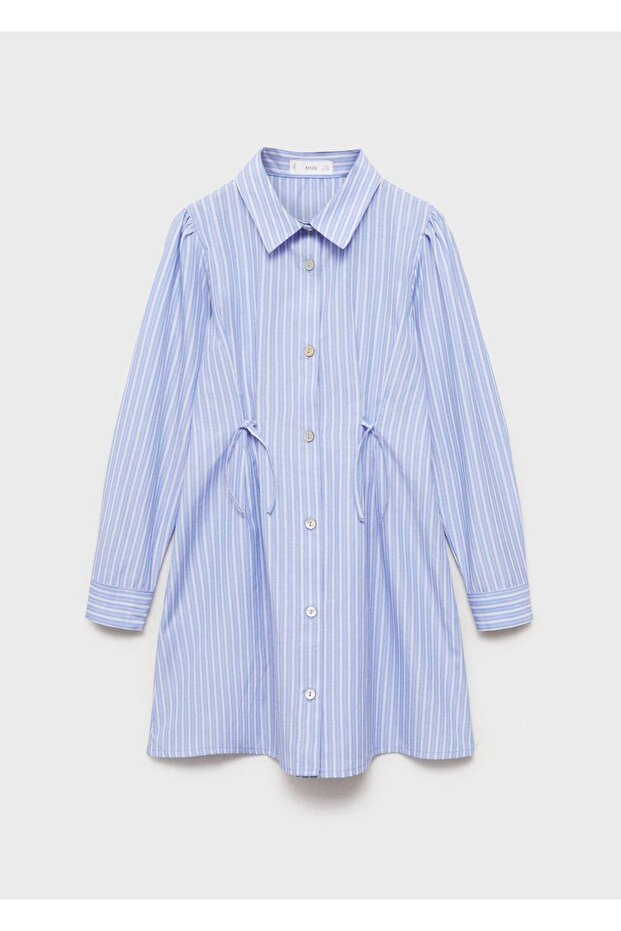 Çizgili gömlek elbise - 2