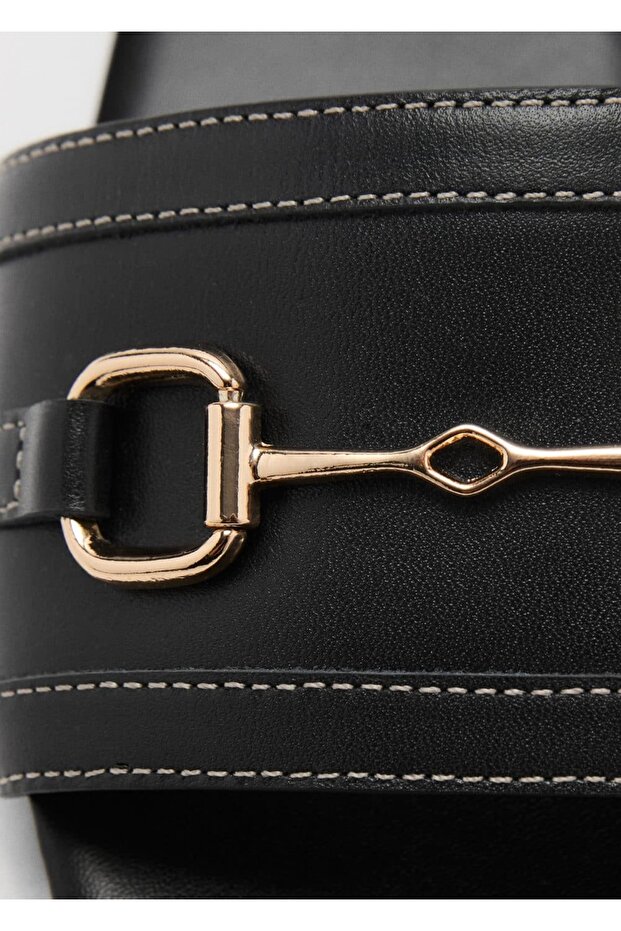 Tokalı deri sandalet - 5