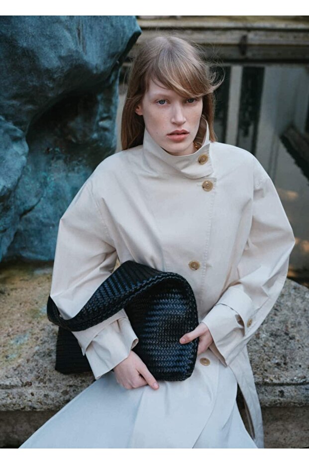 Oversize pamuklu trençkot - 8