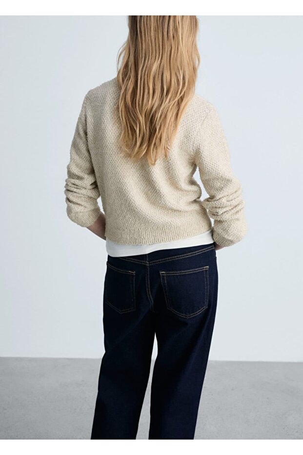 Düğmeli kalın triko ceket - 6