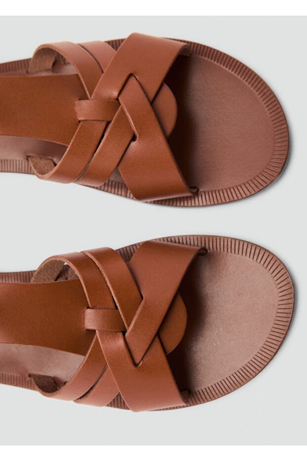 Deri bantlı sandalet - 4