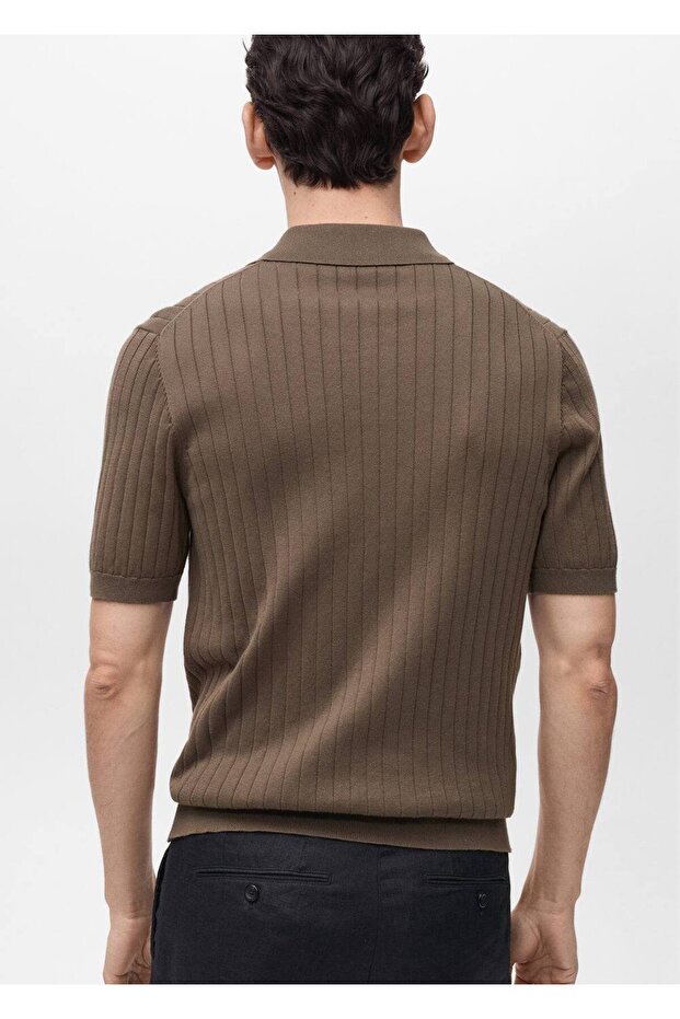 Çizgili kalıplı gömlek - 4