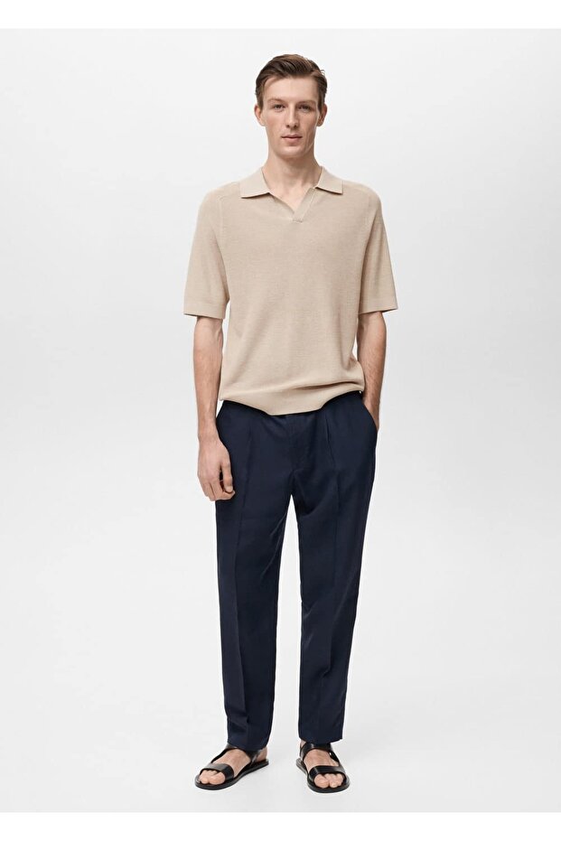 Kalıplı triko polo gömlek - 2