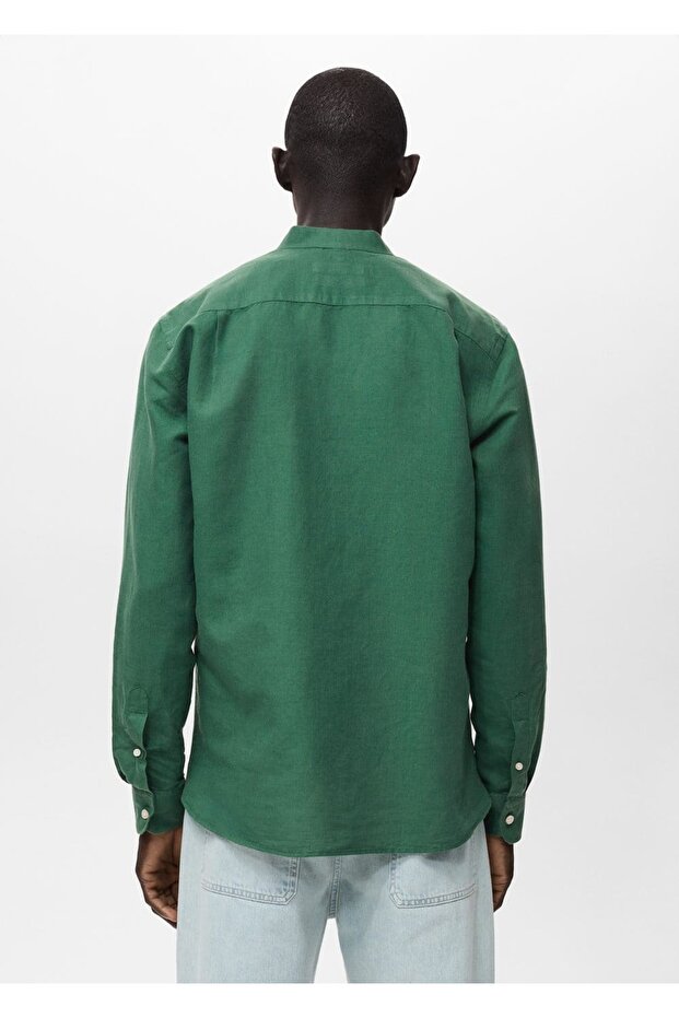 Hakim yaka keten gömlek - 4