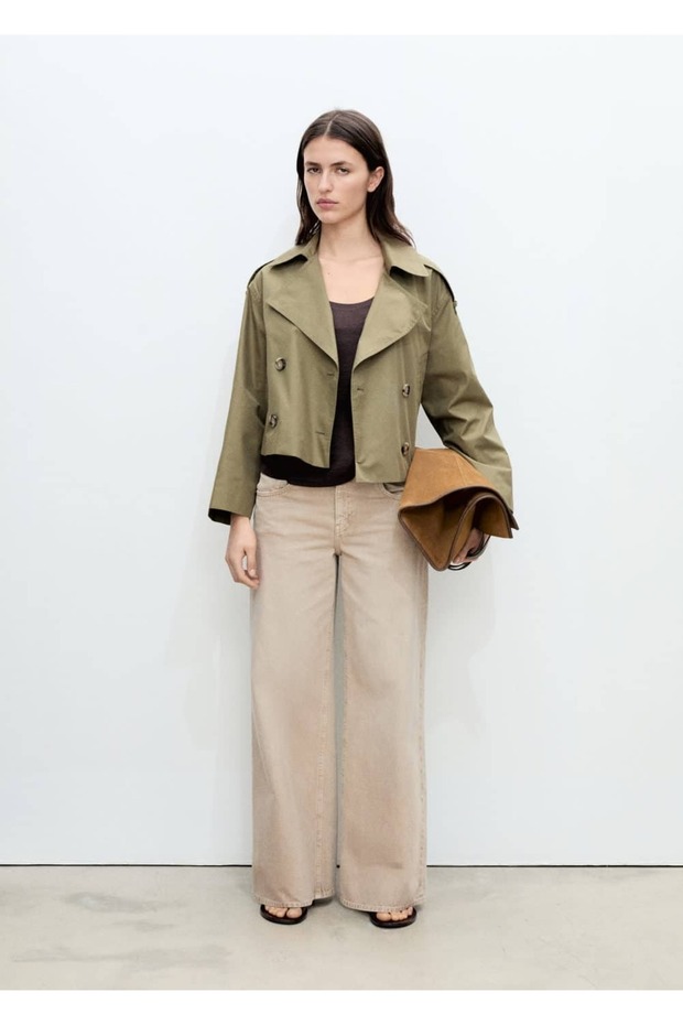 Çift düğmeli kısa trençkot - 2