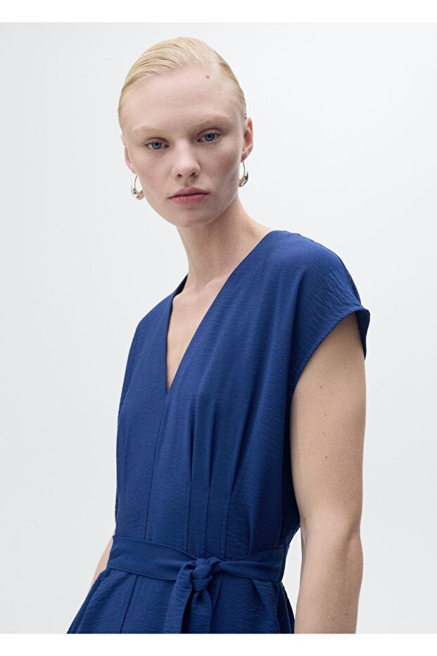 Langer Overall mit Gürtelmuster - 5