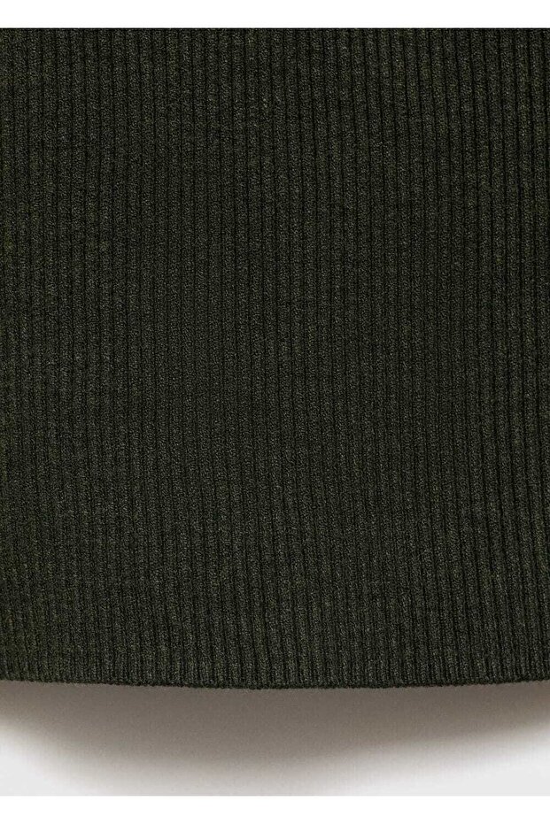 Kontrast süslemeli ribana bluz - 7