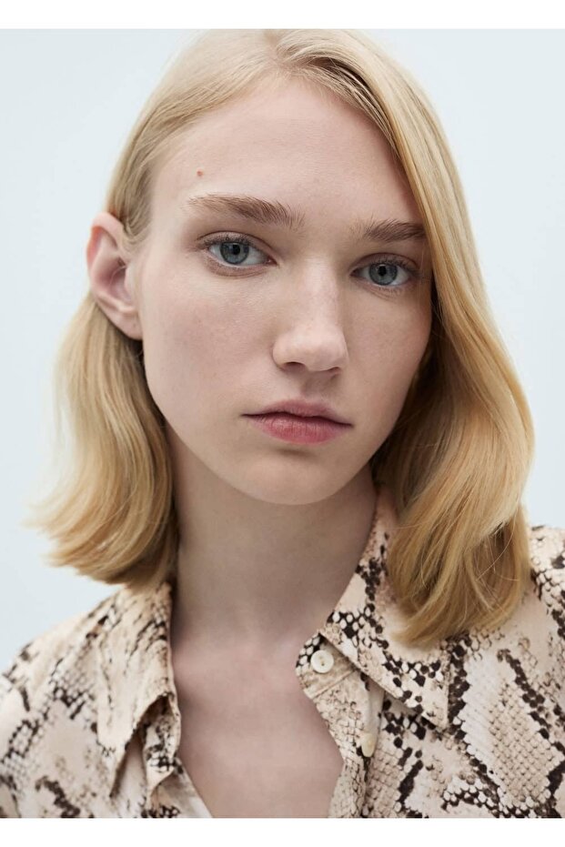 Desenli saten gömlek - 7