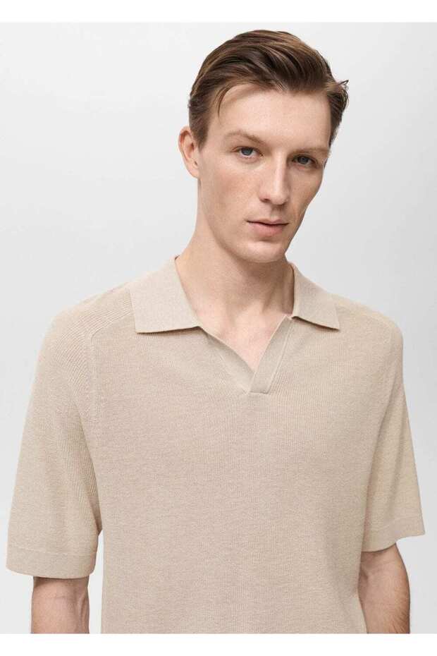 Kalıplı triko polo gömlek - 6