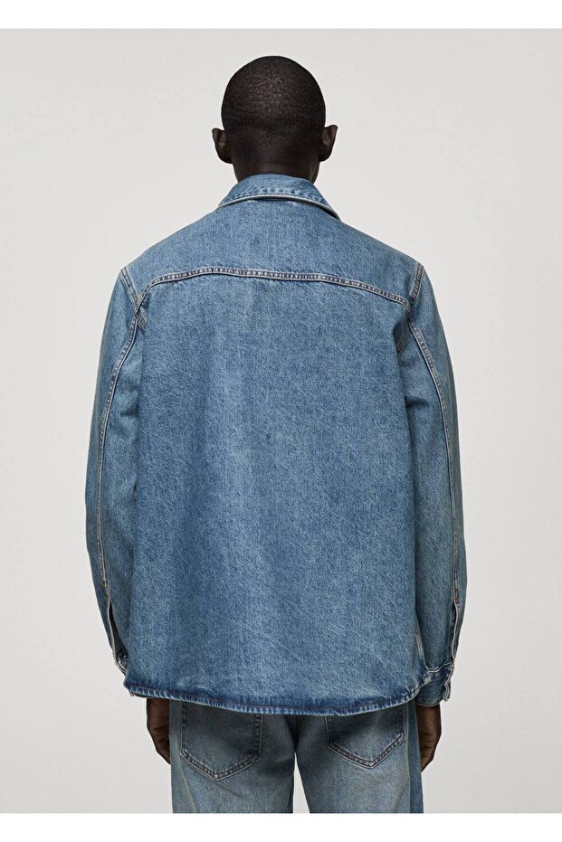 Cepli denim gömlek ceket - 4