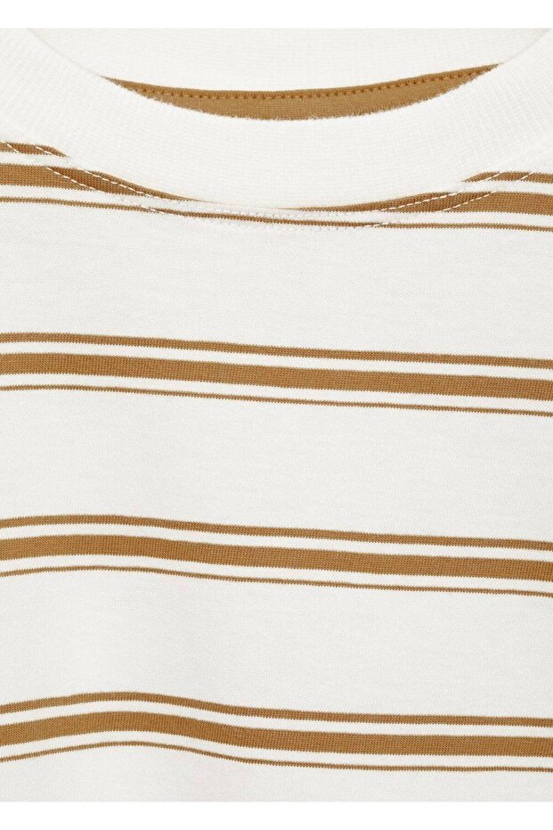 Çizgili oversize tişört - 5
