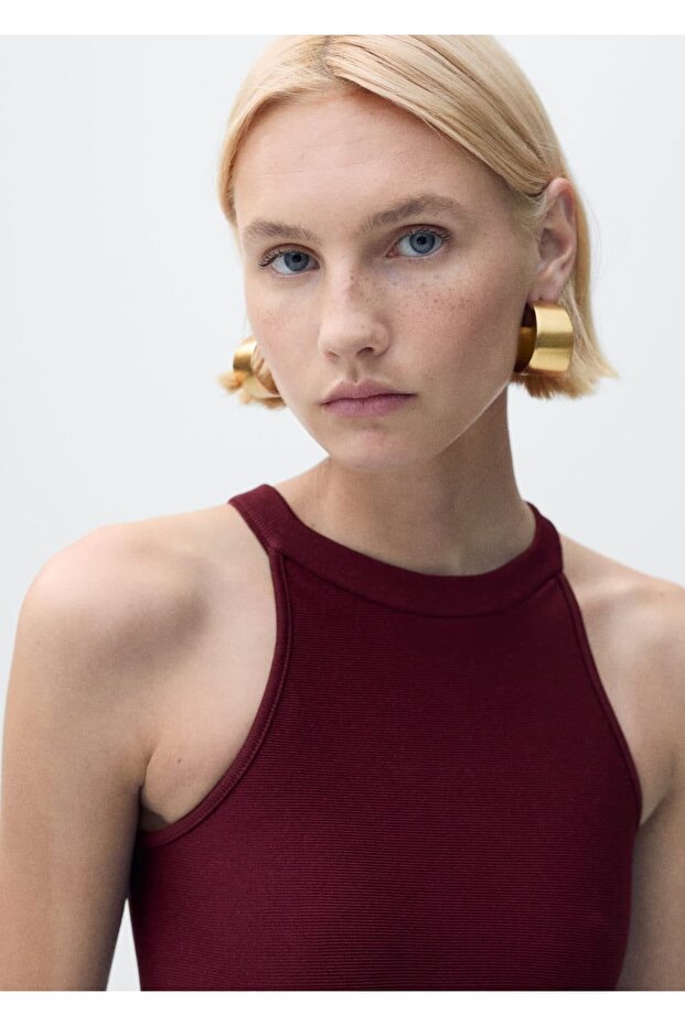 Kısa kloş triko elbise - 6