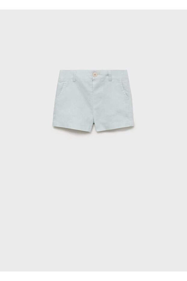 Keten karışımlı bermuda şort - 1