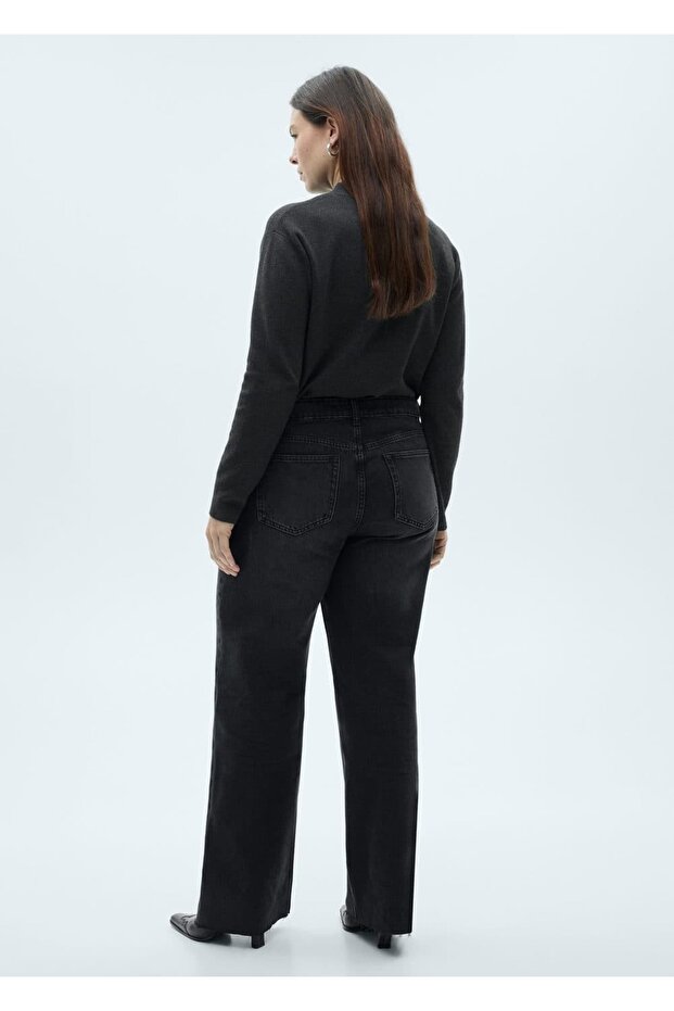 Danila wideleg yüksek belli jean pantolon - 6