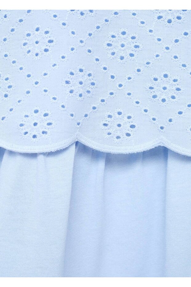İşlemeli pamuklu elbise - 6