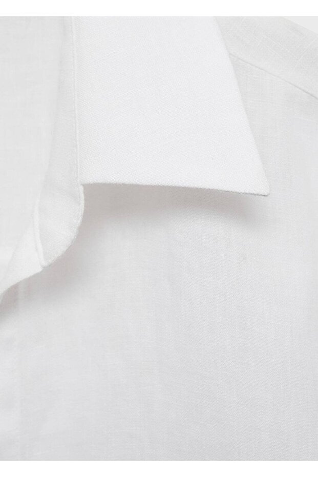 Regular kesim keten gömlek - 6