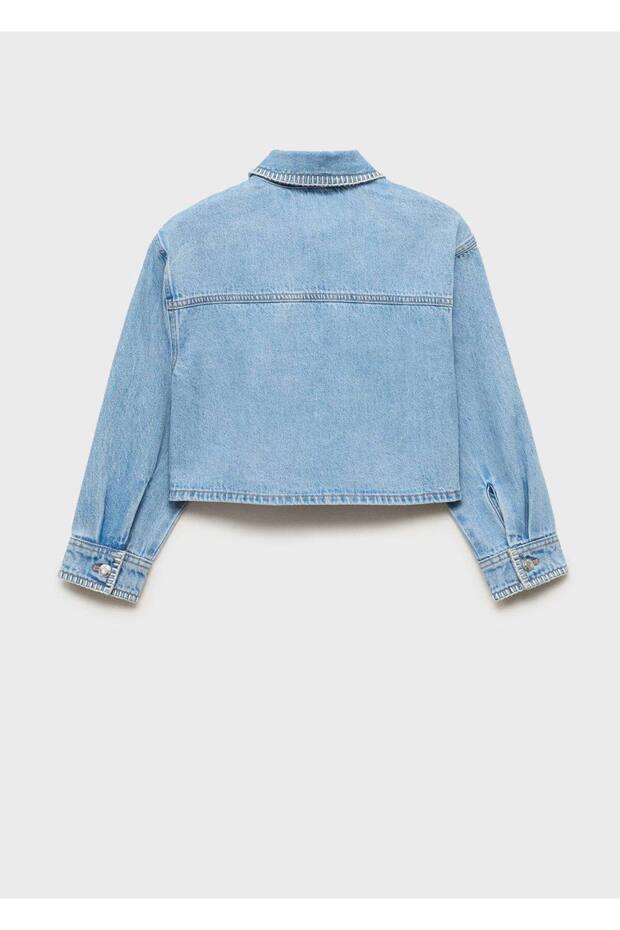 Crop Denim Ceket - 4