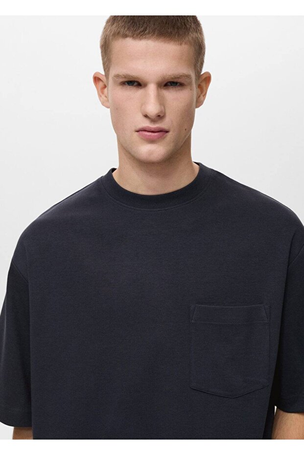 Oversize pamuklu cepli tişört - 6