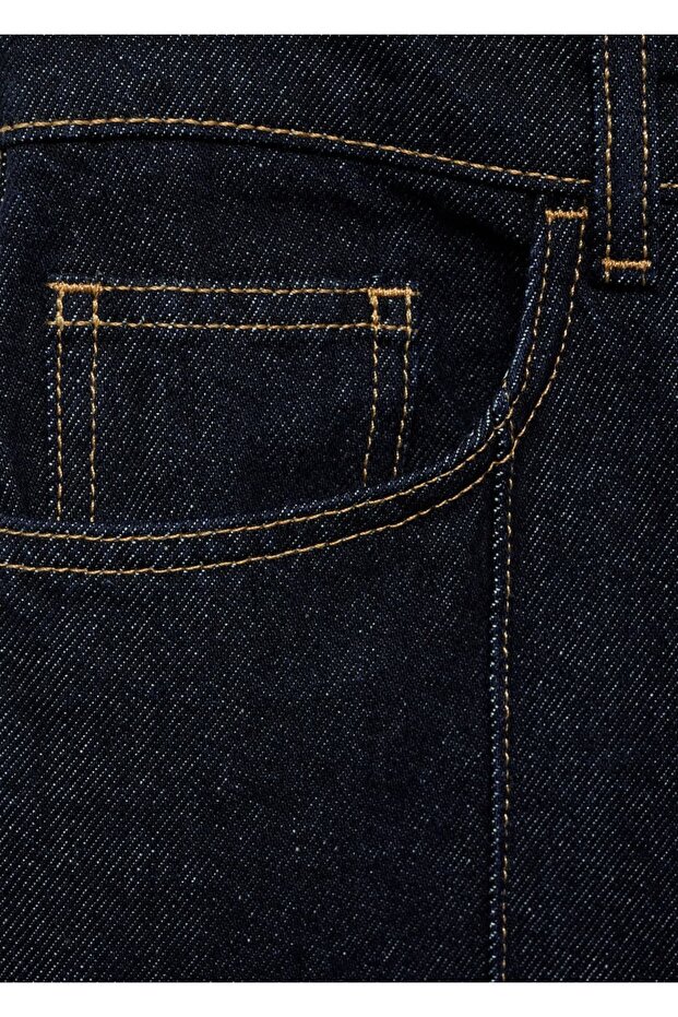 Wideleg Crop Dikişli Jean - 7